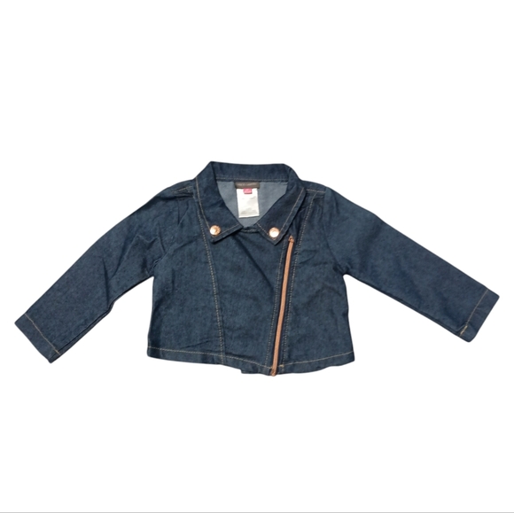 Vince Camuto blue Denim Jacket Toddler Girl T 3. Copper hardware. Cropped - Picture 2 of 7